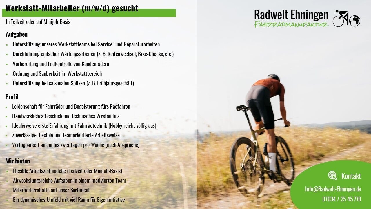 Stellenausschreibung Werkstatt